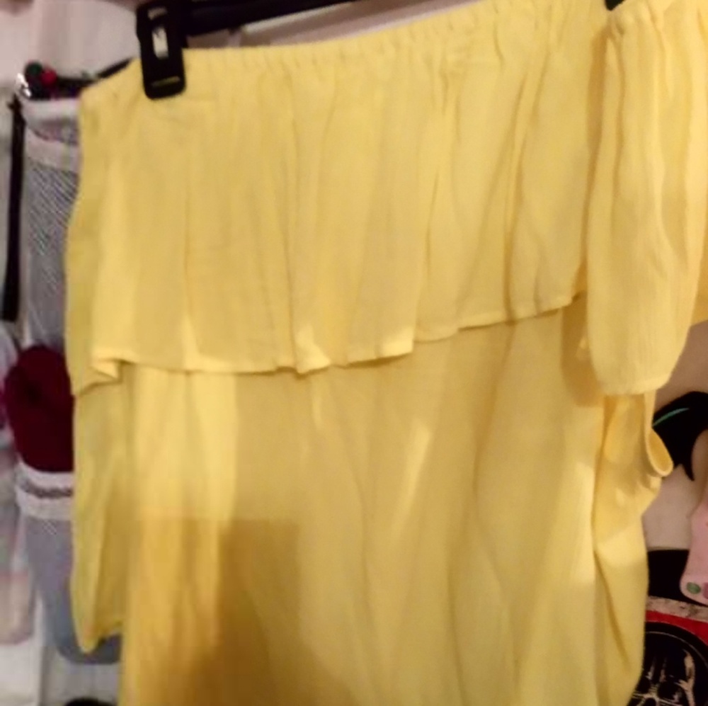 Yellow Off the Shoulder Summer Top